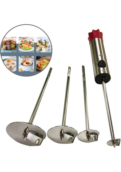 Bir Stil Paslanmaz Çelik Sebze Meyve Matkap Tart Spiralizer Saplı Doldurulmuş Sebze Yapma Seti Değiştirilebilir Kafa Kazma Araçları (Yurt Dışından) fırsatları