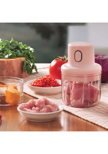 Pembe Tarzı 250 ml Pembe USB Kablosuz Elektrikli Sarımsak Ezici Sağlam Pres Kıyma Sebze Biber Kıyma Makinesi Gıda Parçalayıcı Mutfak Gereçleri (Yurt Dışından) fiyatları