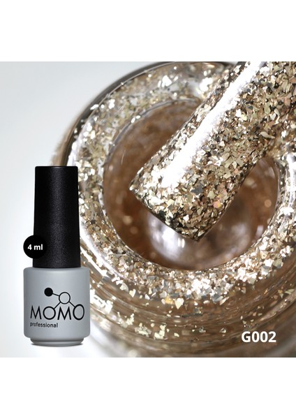 , Glitter Kalıcı Oje G002, Yoğun Altın Parıltılı, 4 ml