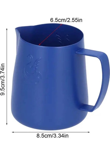400ML Tarzı Paslanmaz Çelik Kahve Fincanı Süt Sürahi Mavi Latte Köpüren Fincan 400MLML, Mutfak Ofis Mağazası Için Damlamayan Su Çıkışlı (Yurt Dışından)