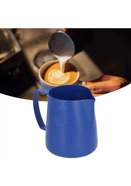 400ML Tarzı Paslanmaz Çelik Kahve Fincanı Süt Sürahi Mavi Latte Köpüren Fincan 400MLML, Mutfak Ofis Mağazası Için Damlamayan Su Çıkışlı (Yurt Dışından)