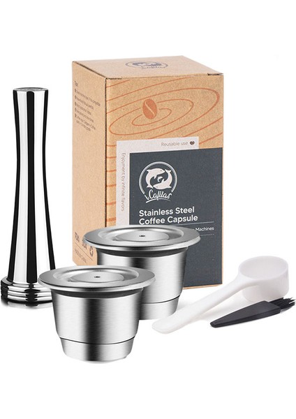 2pc-Ti Tarzı Yeniden Kullanılabilir Nespresso Kahve Kapsülleri Bardak Paslanmaz Çelik Doldurulabilir Kahve Kapsülü Dolum Filtresi Cof Ware (Yurt Dışından)