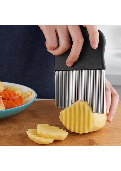 Yeşil Stil Patates Dalgalı Kesici Paslanmaz Çelik Patates Dilimleyici Fransız Kızartma Kesici Bıçak Sebze Kesici Kesme Aletleri Mutfak Alet (Yurt Dışından) fiyatları