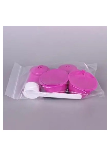 Gül Kırmızı Tarzı Taşınabilir Yeniden Kullanılabilir Kahve Kapsül Filtre Fincan Kahve Kapsül Filtreleri Nespresso Dolce Gusto Kaşık ve Fırça ile Mutfak Aracı (Yurt Dışından)