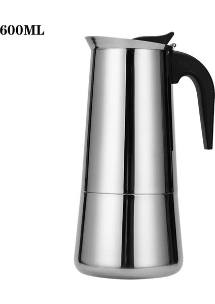 600ML Tarzı Paslanmaz Çelik Moka Cezve Espresso Percolator Taşınabilir Kahve Makinesi Pot Percolator Içecek Aracı Cafetiere Latte Stovetop (Yurt Dışından)