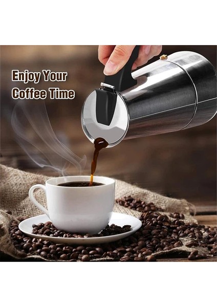600ML Tarzı Paslanmaz Çelik Moka Cezve Espresso Percolator Taşınabilir Kahve Makinesi Pot Percolator Içecek Aracı Cafetiere Latte Stovetop (Yurt Dışından) fırsatları
