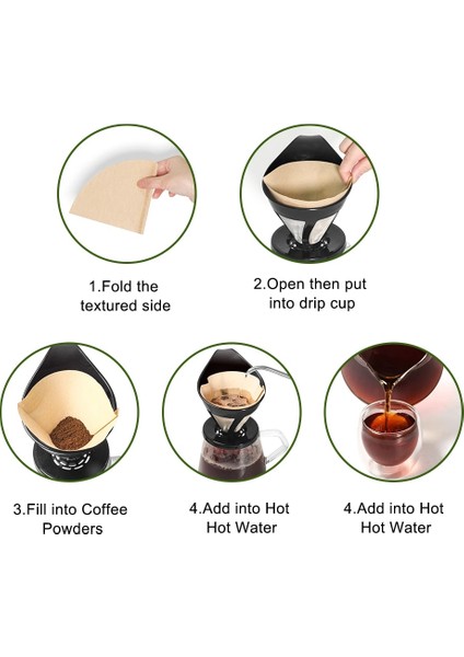 1 Kaşık Stili Kahve Filtresi V Şekli Kağıt Koni V60 Damlatıcı Kahve Filtreleri Bardaklar Espresso Kahve Damlama Araçları Kağıt Filtreler (Yurt Dışından) fırsatları