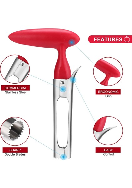 Siyah Stil Yeni Paslanmaz Çelik Elma Çekirdek Kesici Bıçağı Cesir Meyve Dilimleyici Çok Functurm Kesme Sebze Armut Çekirdek Çıkarılmış Mutfak Aletleri (Yurt Dışından) fırsatları