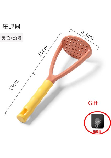 Turuncu Tarzı El Patates Ezici Faydalı Yumuşak Kavrama Patates Presi Kırıcı Pp Manuel Patates Ezici (Yurt Dışından)