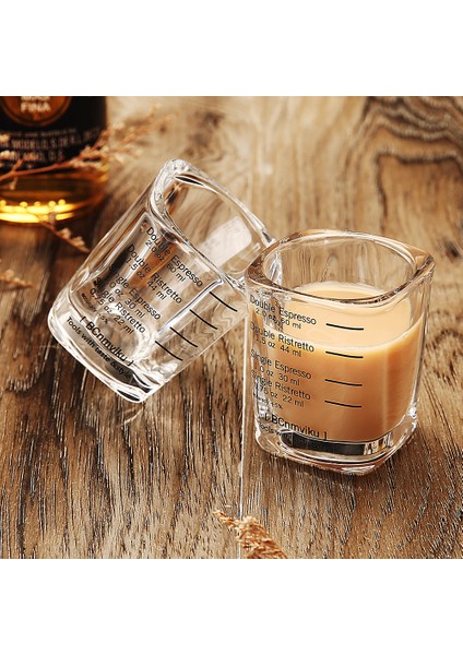 60ML-2 Adet Tarzı 60ML Gözlük Kare Atış Bardak Ölçekli 60 ml Espresso Ons Pişirme Ölçme Çift Ölçüm Kahve Malzemeleri Latte Trompet Espresso (Yurt Dışından) fiyatları