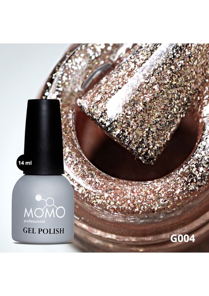 Glitter Kalıcı Oje G004, Rose Gold, 14 ml