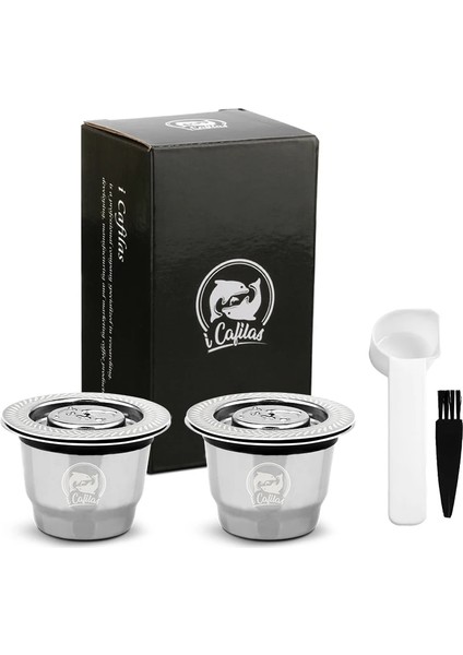 Bej Tarzı Icafilasfor Nespresso Yeniden Kullanılabilir Inox 2'si 1 Arada Kullanım Doldurulabilir Kapsül Crema Espresso Yeniden Doldurulabilir Nespresso (Yurt Dışından)