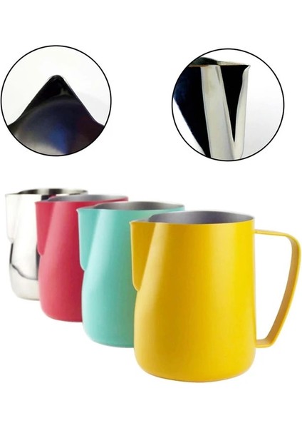 Sarı Stil 600ML Süt Sürahisi L Paslanmaz Çelik Köpük Sürahi Çekme Çiçek Fincan Kahve Süt Köpürtücü Latte Art Süt Köpüğü Aracı Coffeware (Yurt Dışından) fırsatları