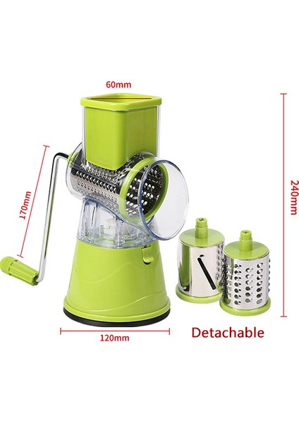Stil1-Yeşil Stil Manuel Sebze Kesici Üçü Bir Arada Patates Peynir Mutfak Aracı Çok Fonksiyonlu Yuvarlak Dilimleme Kıyma Makinesi Döner Rende Mutfak (Yurt Dışından)