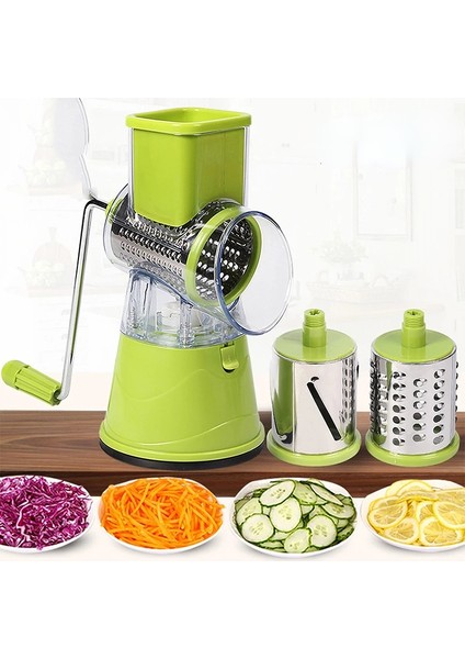 Stil1-Yeşil Stil Manuel Sebze Kesici Üçü Bir Arada Patates Peynir Mutfak Aracı Çok Fonksiyonlu Yuvarlak Dilimleme Kıyma Makinesi Döner Rende Mutfak (Yurt Dışından) fiyatları