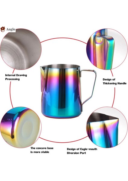 Gül Tarzı 600 ml 304 Paslanmaz Çelik Motta Süt Sürahisi Frother Latte Sanat Fincan Süt Köpürtme Sürahi Kreması Süt Köpüğü Makinesi Melkopschuimer ml (Yurt Dışından) indirimleri