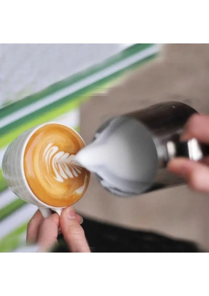 03 200ML Tarzı 1 Adet Köpük Sürahi Kahve Latte Konteyner Sürahi Paslanmaz Çelik Çekme Çiçek Bardağı Süt Köpürtücüler ve Latte Art Kitchentools (Yurt Dışından)