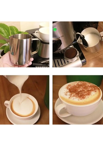 03 200ML Tarzı 1 Adet Köpük Sürahi Kahve Latte Konteyner Sürahi Paslanmaz Çelik Çekme Çiçek Bardağı Süt Köpürtücüler ve Latte Art Kitchentools (Yurt Dışından)