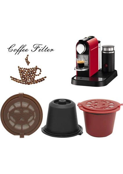 G Tarzı Kahve Kapsülü Doldurulabilir Yeniden Kullanılabilir Herbruikbare Hervulbare Nespresso Makinesi Kapsül Plastik Filtre Bardakları Kaşık Fırça (Yurt Dışından)