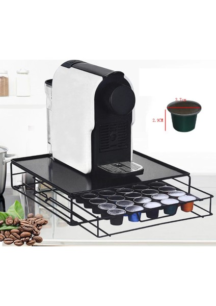 Siyah Stil 40 Bölme Kahve Çekmeceleri Kapsül Tutacağı Saklama Standı Pratik Nespresso Kahve Kapsülleri Deposu Soporte Kapsül Nespresso (Yurt Dışından) modelleri