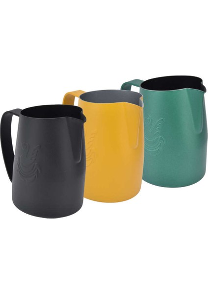 Yeşil Stil 450ML Paslanmaz Çelik Süt Sürahisi Kahve Köpürtme Sürahi Kahve Zanaat Latte Cappuccino Süt Kremalı Fincan Kahve Için (Yurt Dışından)