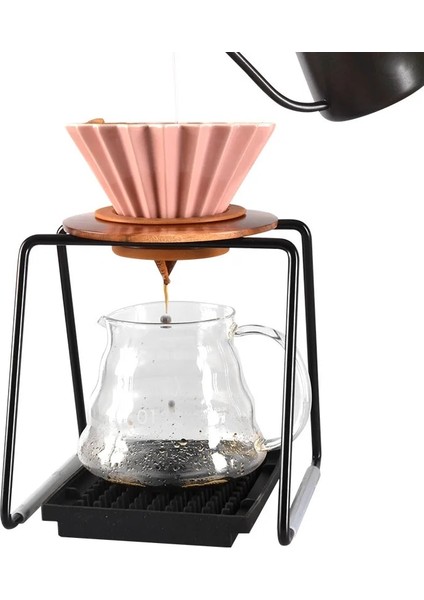 A02 Stili El Damla Dökme Kahve Bira Tutacağı Metal V60 Filtre Tutucu Raf Silikon Paspas Seti Barista Kahve Filtre Rafı Aksesuarları (Yurt Dışından)