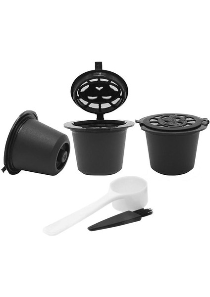 B Tarzı Kahve Kapsülü Doldurulabilir Kahve Kapsülü Filtre Fincan Nespresso Makinesi Kapsül Plastik Filtre Bardakları Kaşık Fırça (Yurt Dışından)