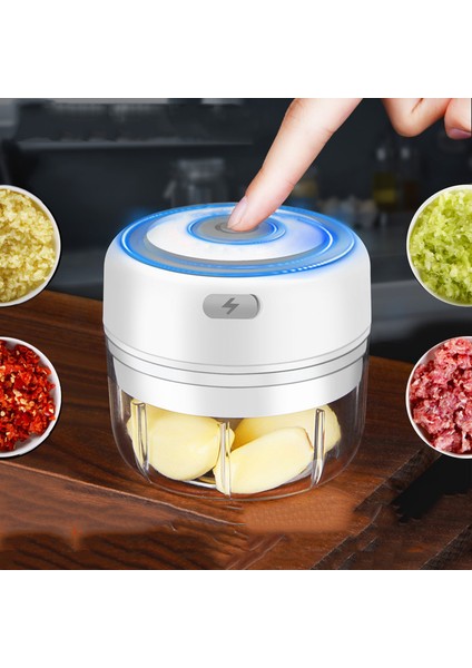 B-BEYAZ-250ML Tarzı ml Mini Elektrikli Sarımsak Kıyıcı USB Şarj Zencefil Ezici Makinesi Sağlam Dayanıklı Biber Sebze Kırıcı Mutfak Aracı (Yurt Dışından) indirimleri