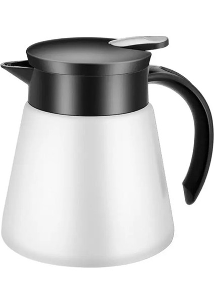 Beyaz 880ML Stili ml Paslanmaz Çelik Çift Duvar Termos Yalıtımlı Cezve Termos Süt Çay Su Sürahi Su Isıtıcısı (Yurt Dışından)