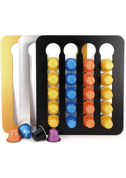 24 Nespresso Siyah Stili Nespresso Kahve Kapsül Tutucu Standı Döner Kahve Pod Kule Rafı Dönebilen Kahve Podları Nespresso Için Depolama Rafları Yeni (Yurt Dışından) fırsatları