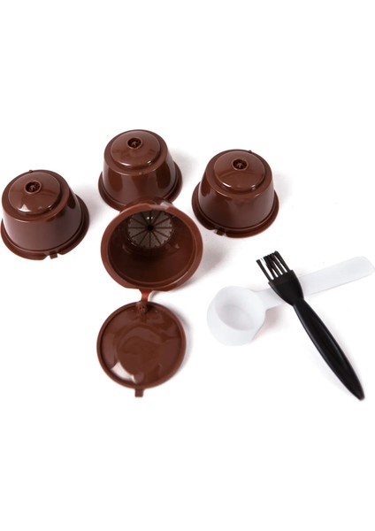 Kırmızı Stil Taşınabilir Yeniden Kullanılabilir Kahve Kapsül Filtre Fincan Kahve Kapsül Filtreleri Nespresso Dolce Gusto Kaşık ve Fırça ile Mutfak Aracı (Yurt Dışından) indirimleri