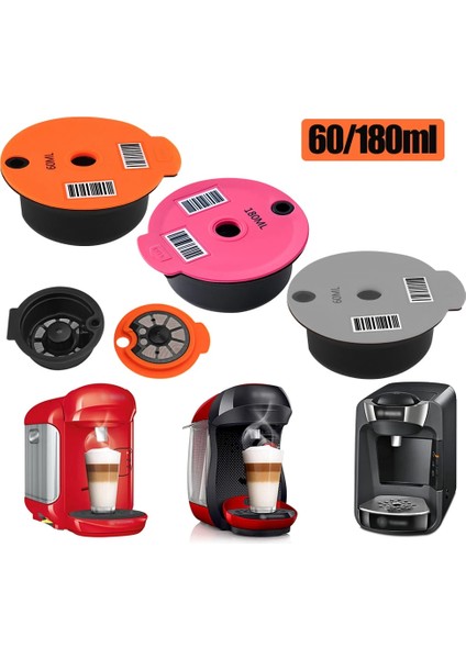 180ML Pembe Tarzı Bosch-S Tassimo Için Kahve Kapsül Fincan Yeniden Kullanılabilir Plastik Filtre Sepeti Pod Kahve Makinesi Ev Mutfak Aletleri ml (Yurt Dışından)