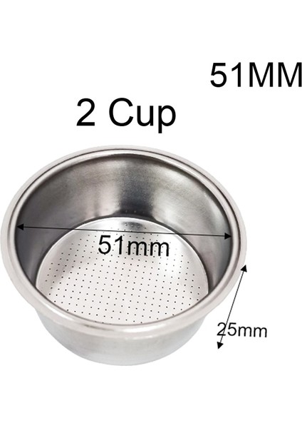 51MM 2 Kupa Stili Filtre Kahve Portafiltre Fincan mm Filtre Sepeti Kahve Kaşığı Dozaj Halkası Fırça Süt Fincan Havlu Mat Aksesuarlar (Yurt Dışından)