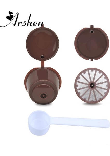 Arsheset Dolce Gusto Plsatic Kaşıklı Doldurulabilir Kahve Kapsülü Bru Times Yeniden Kullanılabilir Uyumlu Nescafe Dolce Gusto (Yurt Dışından)