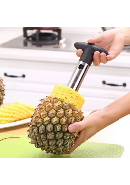 Sarı Stil 3-In-1 Ananas Çelik Dilimleme Soyucu Kesici Soyma Bıçağı Paslanmaz Mutfak Meyve Araçları Pişirme Araçları Mutfak Aksesuarları Gadget'lar (Yurt Dışından) modelleri