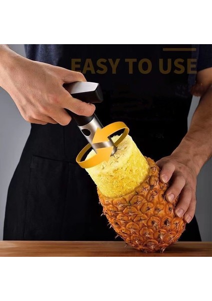 Sarı Stil 3-In-1 Ananas Çelik Dilimleme Soyucu Kesici Soyma Bıçağı Paslanmaz Mutfak Meyve Araçları Pişirme Araçları Mutfak Aksesuarları Gadget'lar (Yurt Dışından) fırsatları