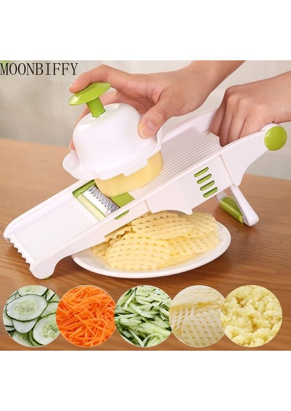 Yeşilbeyaz Tarzı 5 Mandolin ile Mandolin Rebanı Çoklu Ayarlanabilir Mandolin, Bitkisel Zanahoria Cebolla Mandolin (Yurt Dışından) fiyatları