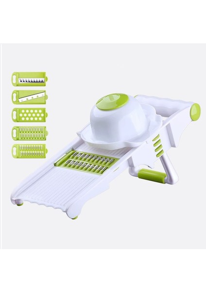 Yeşilbeyaz Tarzı 5 Mandolin ile Mandolin Rebanı Çoklu Ayarlanabilir Mandolin, Bitkisel Zanahoria Cebolla Mandolin (Yurt Dışından) fırsatları