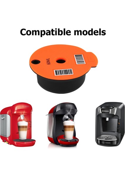 180ML Tarzı Doldurulabilir Yeniden Kullanılabilir Kahve Kapsülü Pod Bardakları Nespresso Kahve Kapsülü Pod Slicone Kapak Tassimo ml ile Uyumlu (Yurt Dışından)