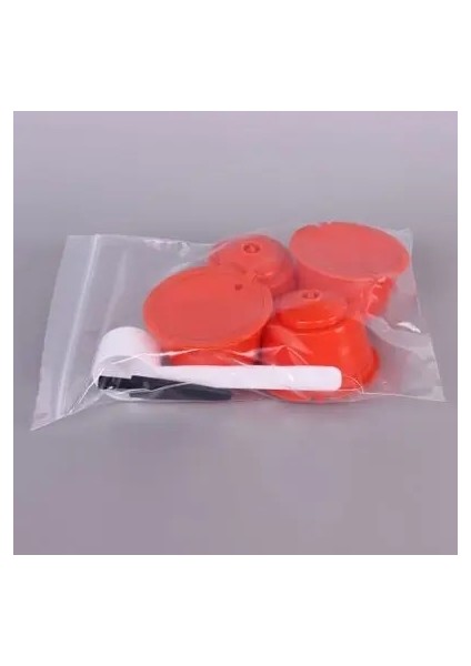 Turuncu Tarzı 4 Adet Yeniden Kullanılabilir Kahve Kapsül Filtre Fincan Kahve Kapsül Filtreleri Nespresso Dolce Gusto Kaşık ve Fırça ile Dolcegusto Kapsülleri (Yurt Dışından)