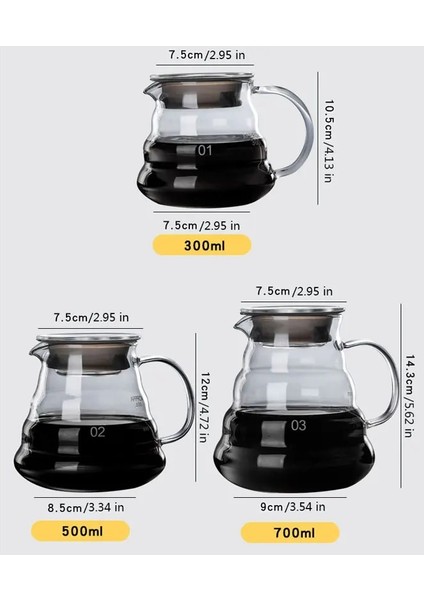 4 Stili Filtrele V60 Dökün Sürahi Damla Cezve ml Cam Aralığı Çay Makinesi Kahve Su Isıtıcısı Bira Barista Percolator Temizle Filtre (Yurt Dışından)