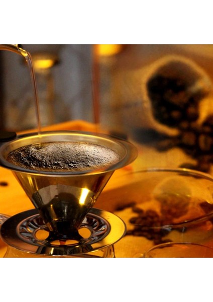 Üzerine Dökün Kahve Damlatıcı Paslanmaz Çelik Kahve Filtresi Standlı Çıkarılabilir Damlatıcı Yeniden Kullanılabilir Koni Damlatıcı (Yurt Dışından) modelleri