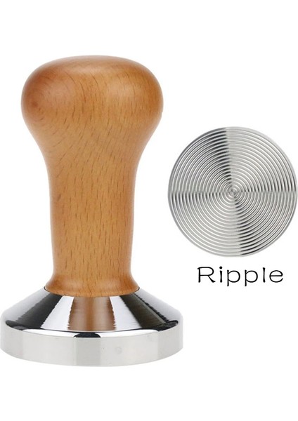 Dalgalanma Tabanı Bir Renk Stili 51MM mm Kahve Sabotaj Ahşap Saplı Barista Espresso Makinesi Öğütücü El Yapımı Kahve Tozu Çekiç Kalibre Edilmiş Basınç Sabotaj (Yurt Dışından)