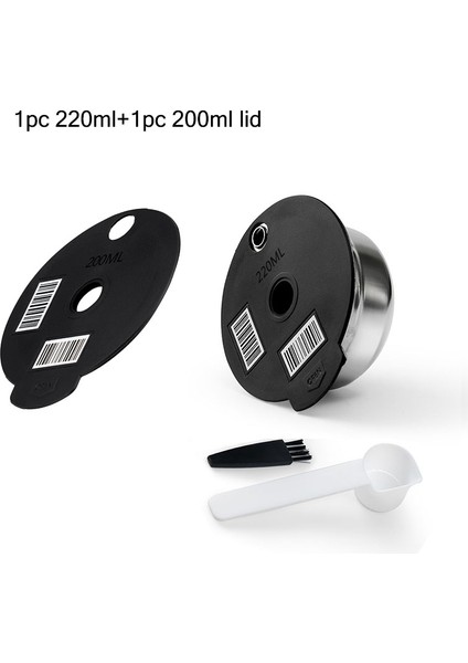 220ML-200KAPAK Stili Bosch Tassimo Doldurulabilir Filtre Kahve Makinesi Silikon Kapak ml Için Uygun Paslanmaz Çelik Kahve Kapsülü Kapsülü (Yurt Dışından)