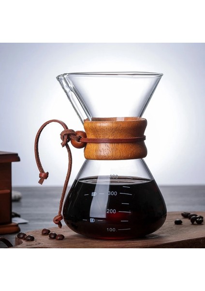 400ML Stili Kahve Makinesi Üzerine Dökün 400ML 600ML 800ML Yeniden Kullanılabilir Paslanmaz Çelik Kalıcı Filtre Gerçek Ahşap Kılıflı Manuel Kahve Damlatıcı (Yurt Dışından)