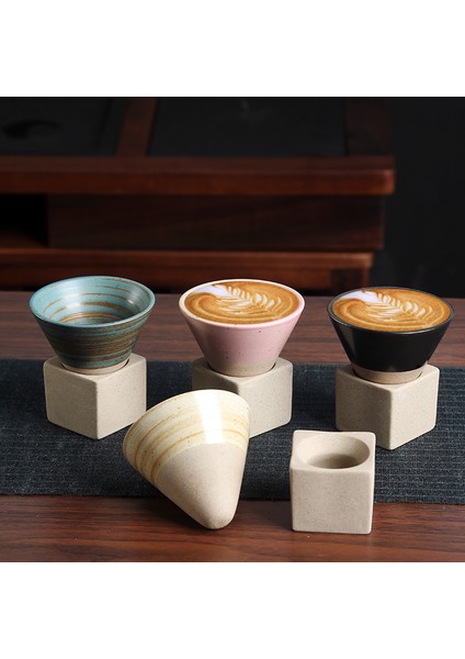 B Tarzı 90ML ml Yaratıcı Retro Seramik Kahve Kupa Kaba Çömlek Çay Bardağı Japon Latte Çekme Çiçek Porselen Fincan Çömlek Kahve Fincanı (Yurt Dışından) fiyatları
