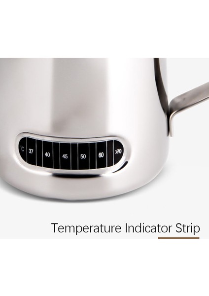 600ML-GÜMÜŞ Tarzı ml Paslanmaz Çelik Süt Köpürtücü Sürahi Termometre Göstergesi ile Süt Sürahi Barista Kahve Latte Sanat Fincan Süt Sürahisi (Yurt Dışından) indirimleri