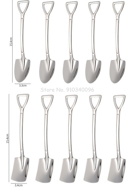 304 Paslanmaz S1S2 Stili 10 Adet Paslanmaz Çelik Kahve Kaşığı Karpuz Kürek Tatlı Kaşığı Dondurma Kaşığı Çay Kaşığı Karıştırma Kaşığı Yılbaşı Hediyeleri (Yurt Dışından)