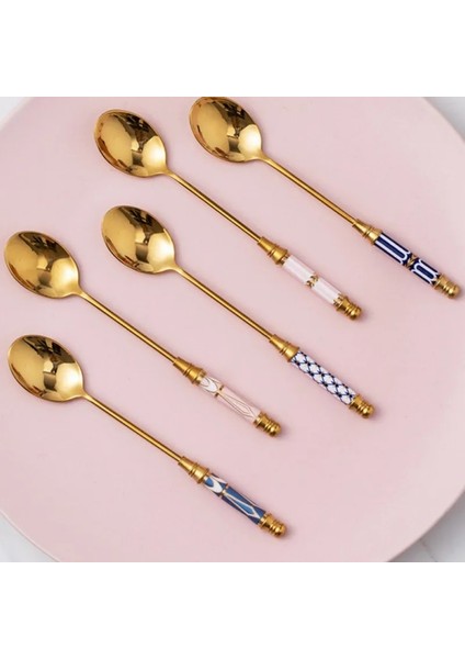 No.12 Tarzı Çay Kahve Karıştırma Kaşığı Seramik Saplı Şekil Yemek Takımı Tatlı Kaşığı Mutfak Sofra Takımı Mutfak Supp (Yurt Dışından) fırsatları