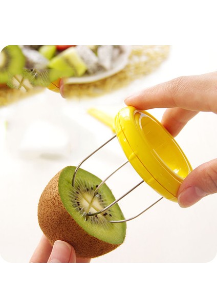 Sarı Tarzı Mutfak Aksesuarları Kivi Kesici Soyucu Dilimleme Ayrılabilir Mutfak Gadget Meyve Soyucu Salata Pişirme Aracı Kivi Rende Kesici Aracı (Yurt Dışından)